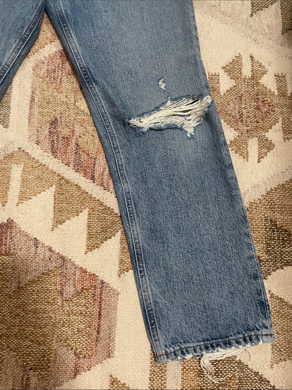 Agolde Lana Mid Rise Straight Distressed Jeans - Picture 4 of 8